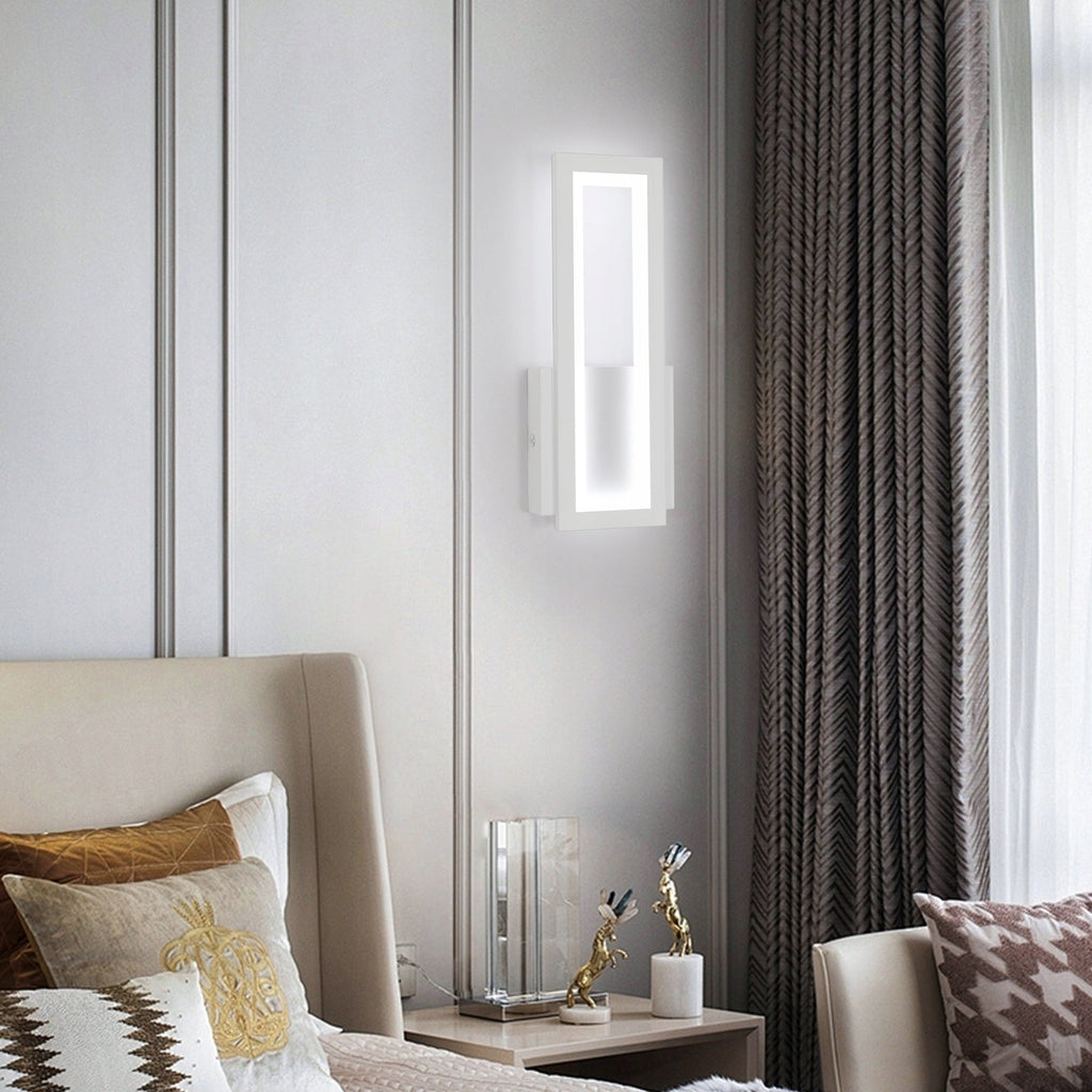 Wall Light - White Acrylic Frame, White Light