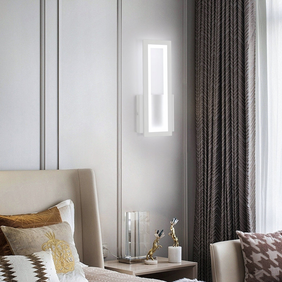 Wall Light - White Acrylic Frame, White Light