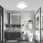 Ceiling Light - White Plastic Frame, White Light