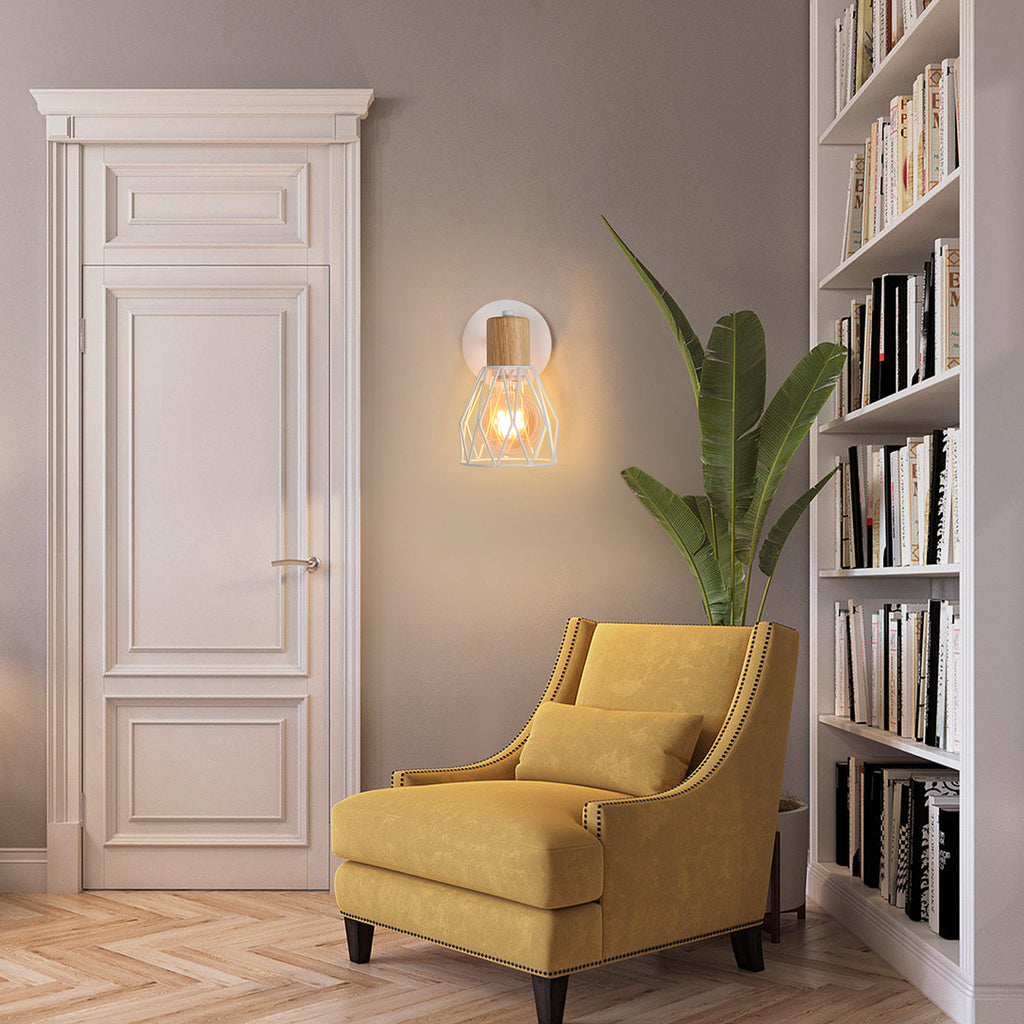 Wall Light - White Metal Frame