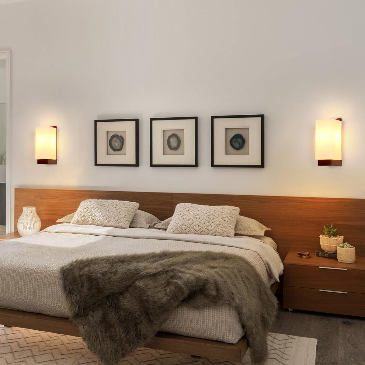 Wall Light - Wood Glass Frame