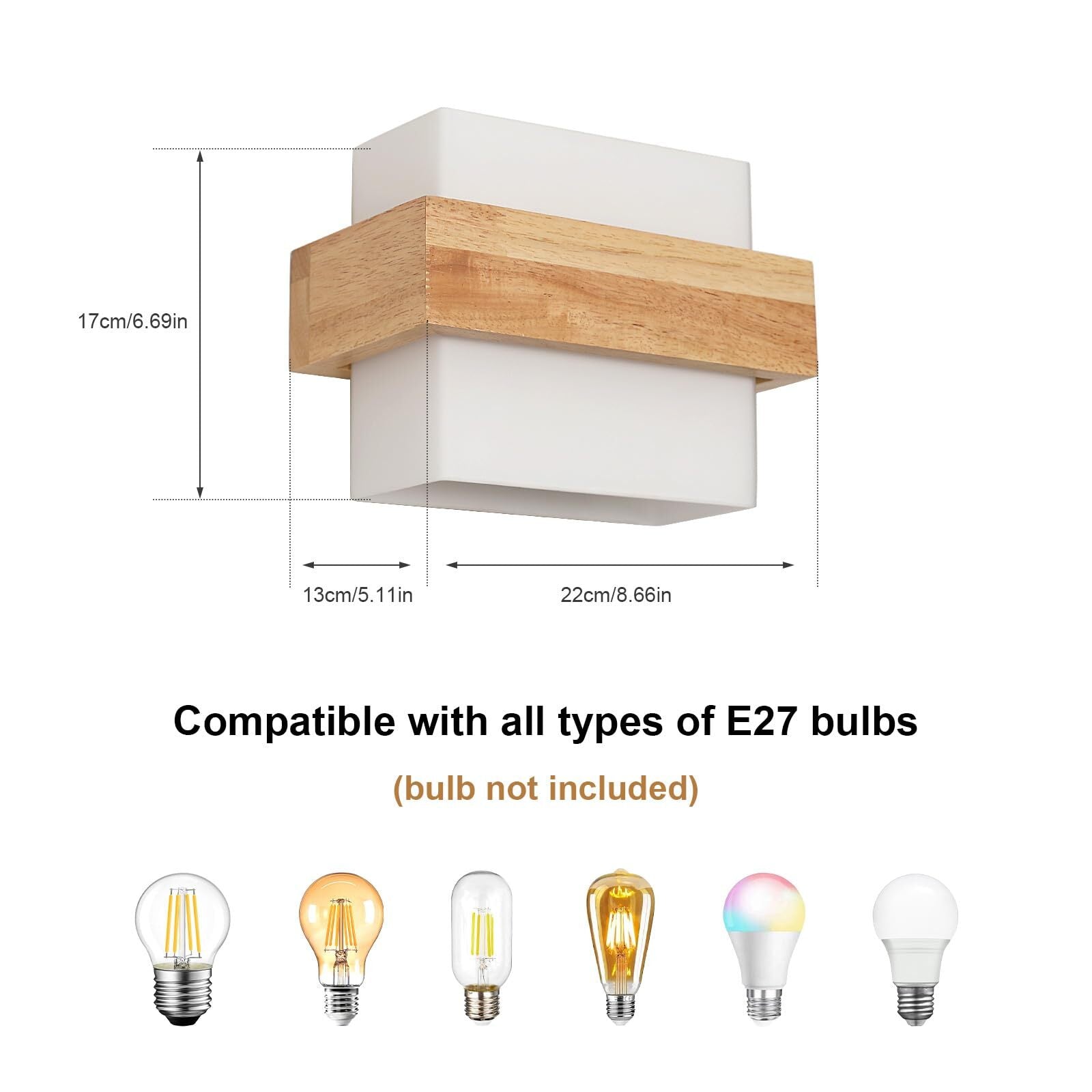 Wall Light - Wood Glass Frame
