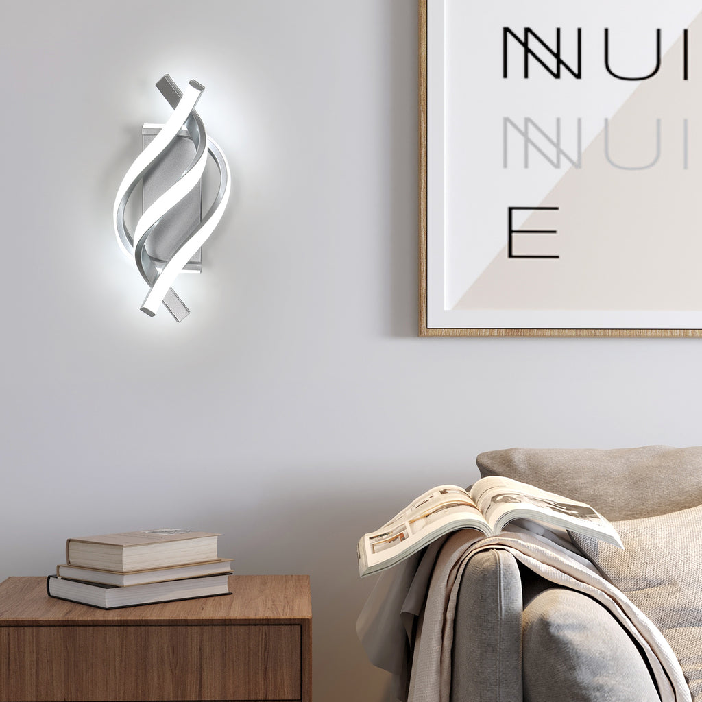 Wall Light - Silver Aluminium Frame, White Light