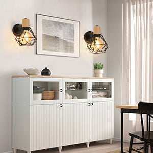 Wall Light - Black Metal Frame