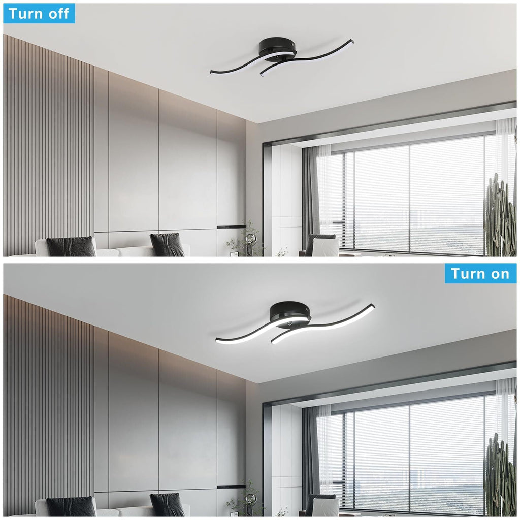 Ceiling Light - Black Aluminium Frame, White Light