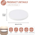 Ceiling Light - White Plastic Frame, Natural Light