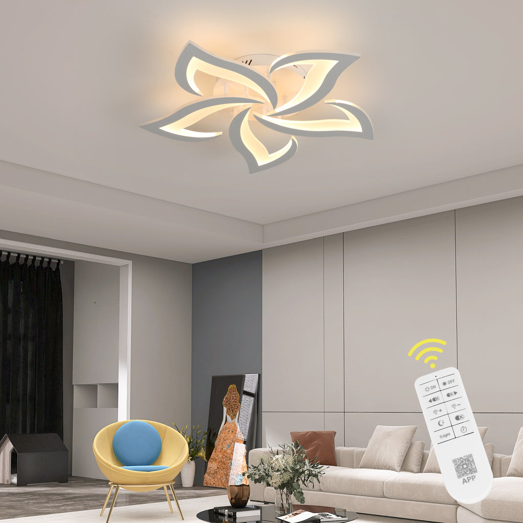 Ceiling Light - White Acrylic Frame, Tunable and Dimmable