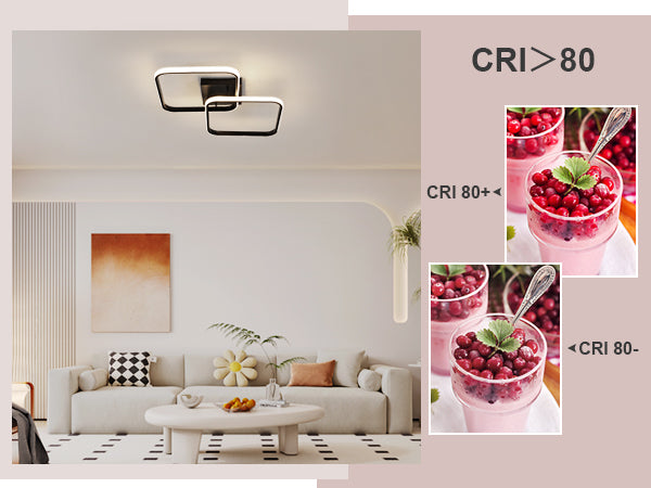 Ceiling Light - Black Aluminium Frame, Natural Light