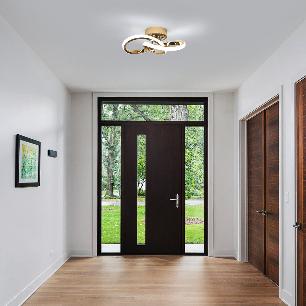 Ceiling Light - Gold Aluminium Frame, White Light