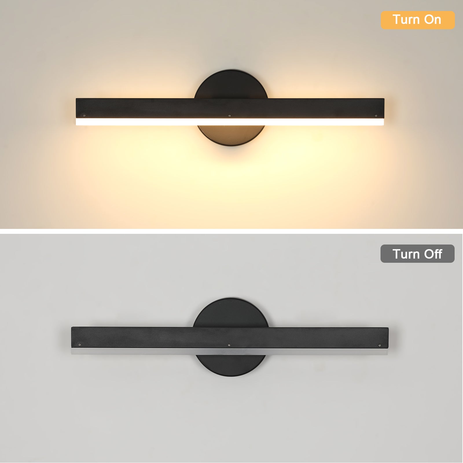 Wall Light - Black Acrylic Frame, Warm Light