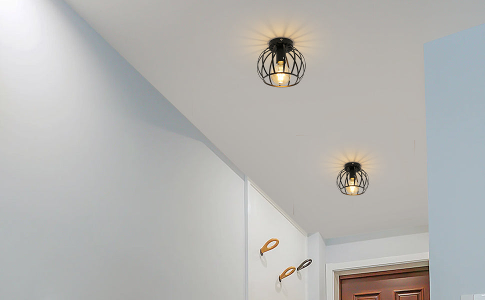 Ceiling Light - Black Metal Frame
