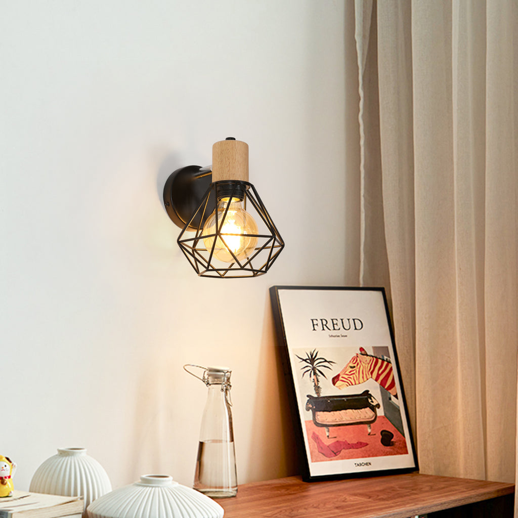 Wall Light - Black Metal Frame
