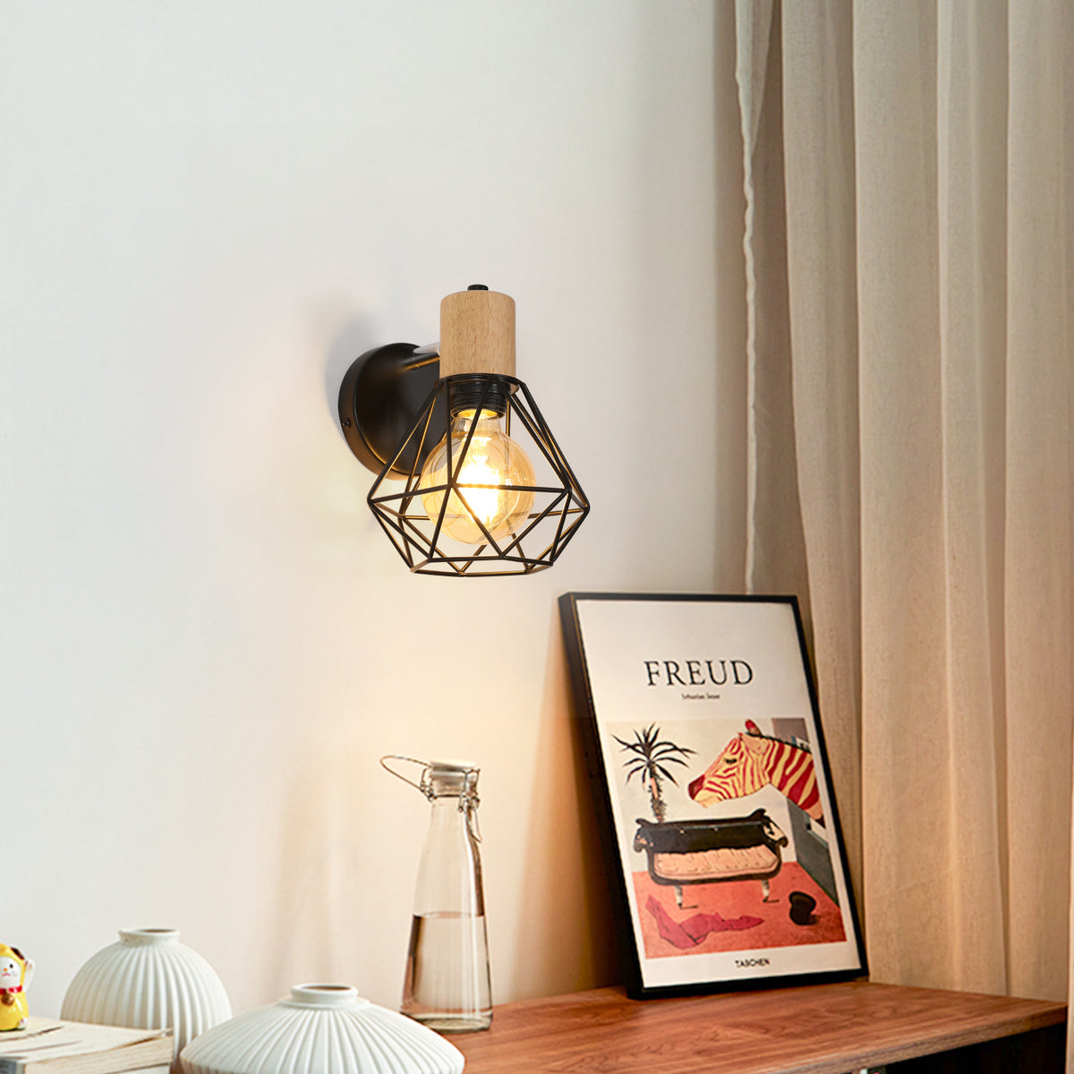 Wall Light - Black Metal Frame