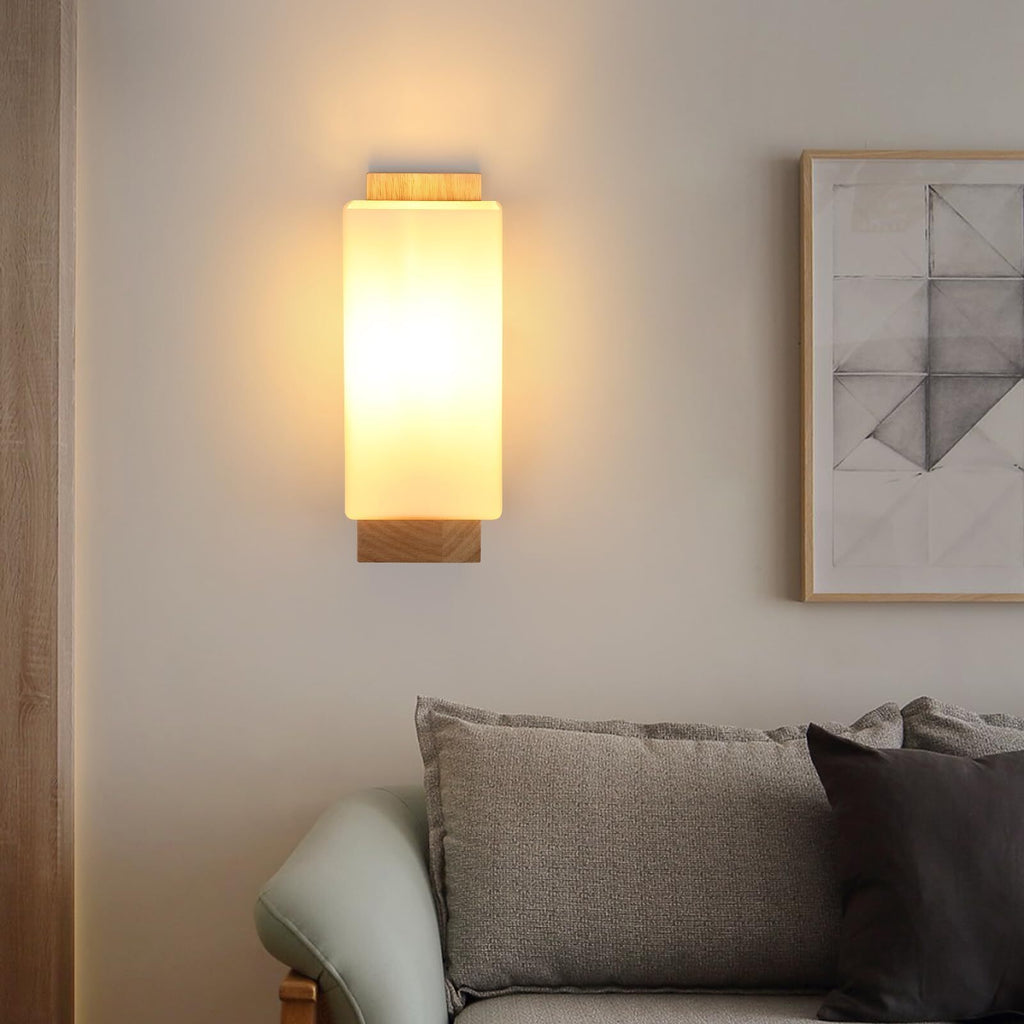 Wall Light - Wood Glass Frame