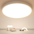 Ceiling Light - White Plastic Frame, Warm Light